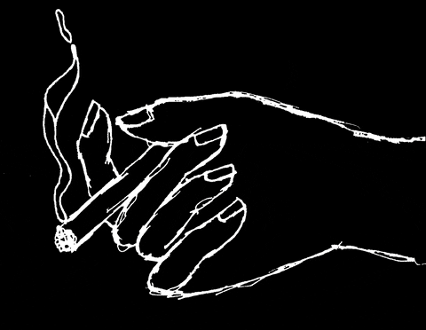 a chalk hand smokes