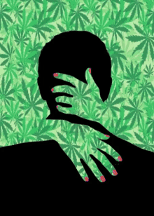 a couple makes out on a green weed background - i love Mary Jane