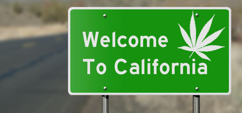 Welcome to Cali Sign with a pot leaf