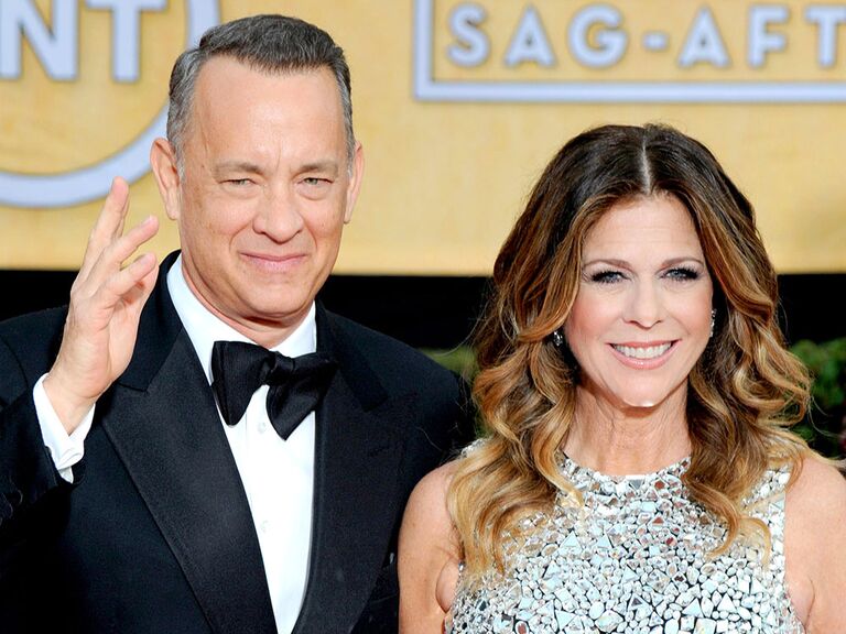 A picture of Tom Hanks and his wife